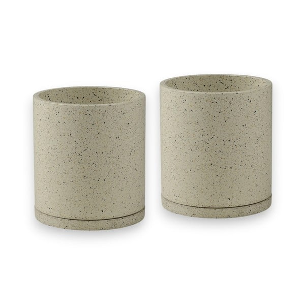 Set 2 ghivece Bonami Selection Terrazzo, ø 26 cm, alb
