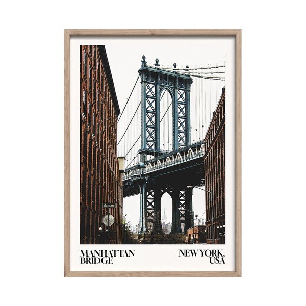 Tablou cu ramă imprimat 50x70 cm NY Bridge – Styler
