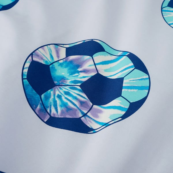 Lenjerie de pat pentru copii mov-turcoaz pentru pat dublu 200x200 cm Tie Dye Football – Catherine Lansfield-image-4