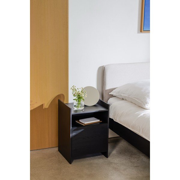 Noptieră neagră cu rafturi Toopt – noo.ma-image-1