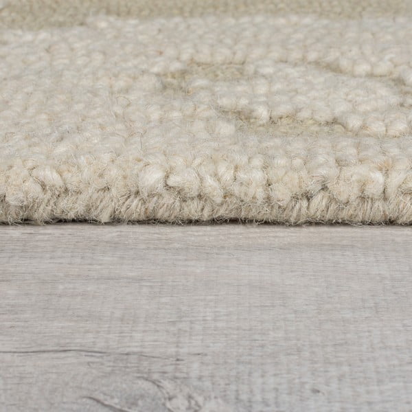 Covor bej țesut manual din lână 200x290 cm Dion Ikat – Flair Rugs-image-4