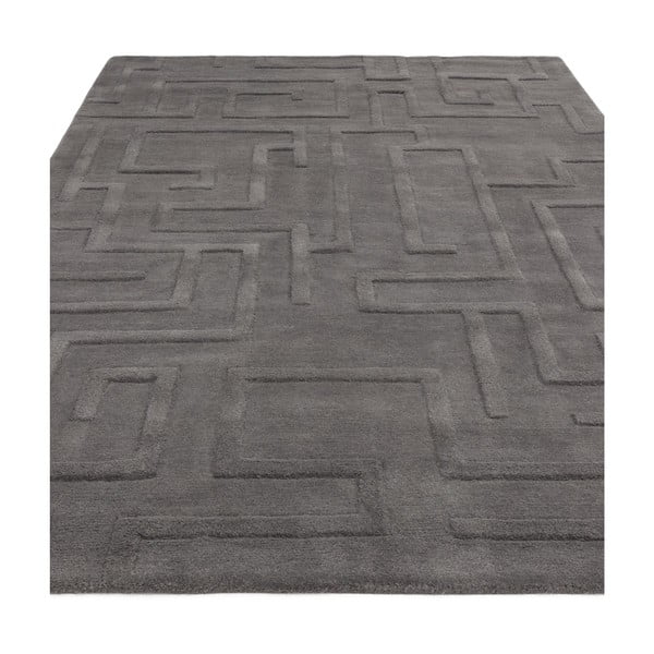 Covor gri antracit din lână 160x230 cm Maze – Asiatic Carpets-image-3