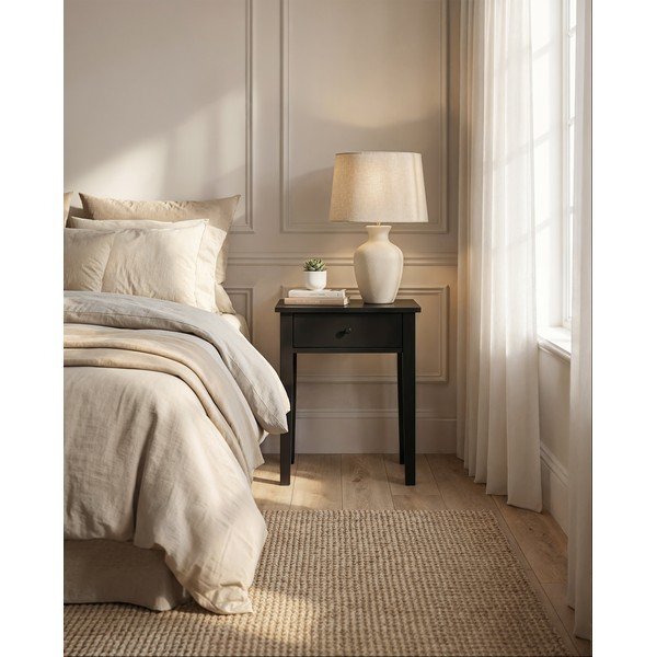 Noptieră neagră cu aspect mat Bart – Marckeric-image-1