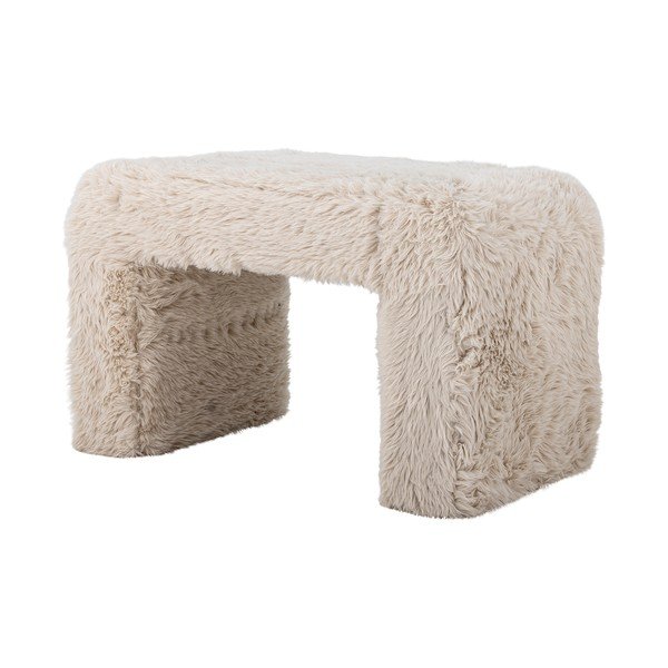 Puf bej cu tapițerie din blană artificială Bobbie – Bloomingville-image-2