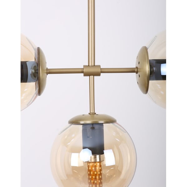 Plafonieră aurie cu abajur din sticlă ø 15 cm Seagull – Squid Lighting-image-2