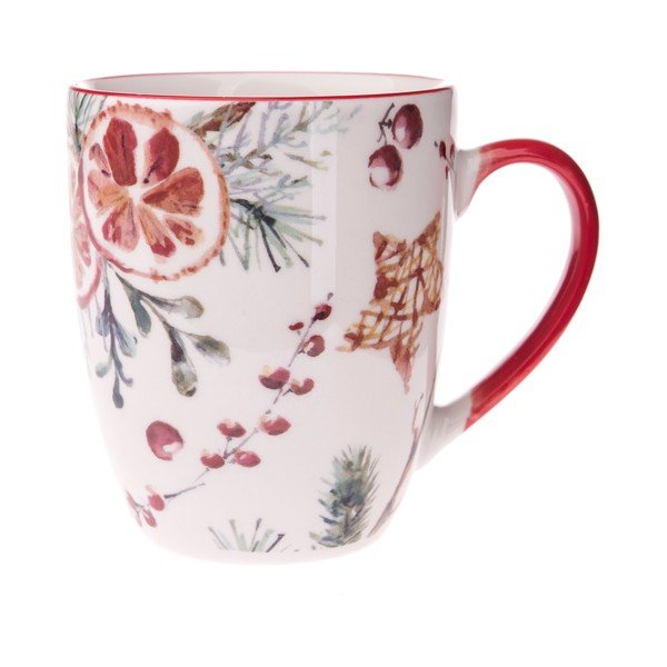 Cană din porțelan alb Dakls Christmas, volum 350 ml