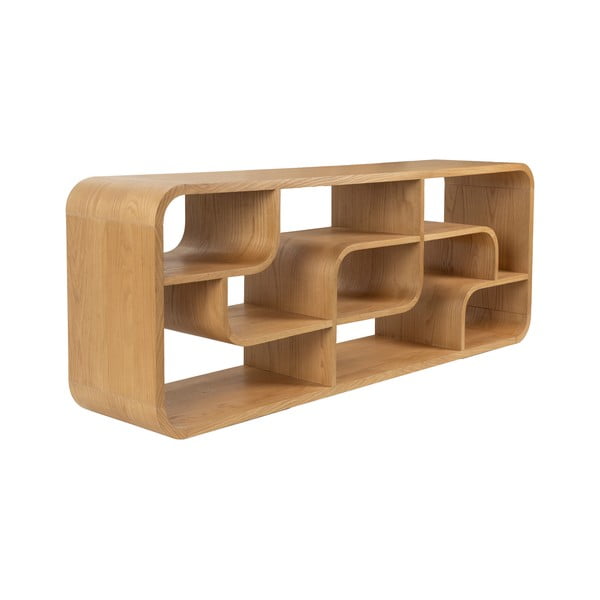 Bibliotecă în culoare naturală din lemn de stejar 60x160x35 cm Seven – Zuiver-image-4