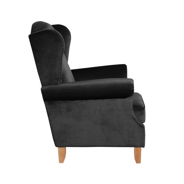 Fotoliu din catifea Max Winzer Verita Velvet, negru-image-1