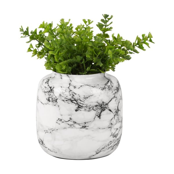 Vază din fier PT LIVING Marble, înălțime 19,5 cm, alb-negru-image-2