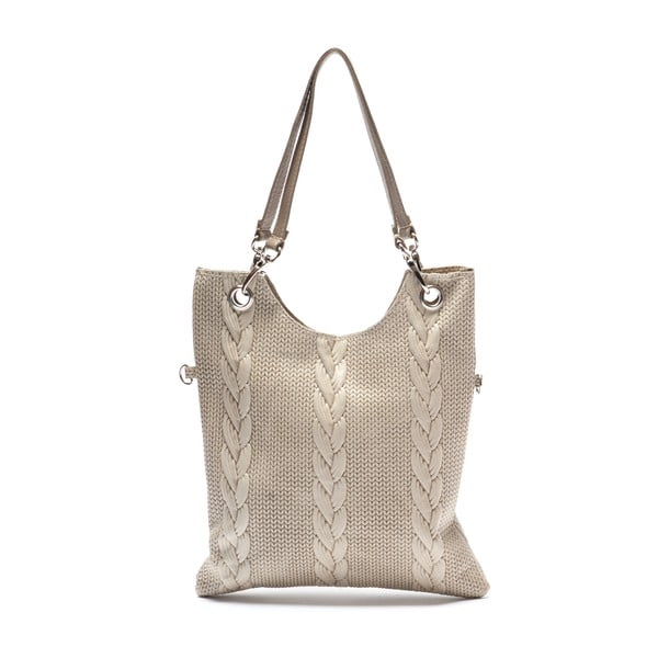 Poșetă din piele Mangotti 877, bej-image-1