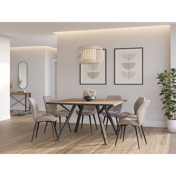 Scaune de dining bej 4 buc. Luna – Marckeric-image-1