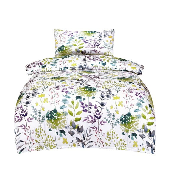 Lenjerie de pat albă din bumbac satinat pentru pat de o persoană 140x200 cm Savoy – My House