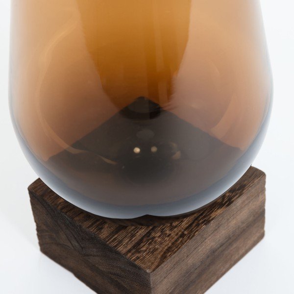 Vază din sticlă La Forma Salong, adâncime 30 cm, maro-image-1