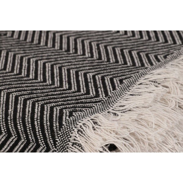 Cuvertură neagră/bej 170x210 cm Etnik – Mijolnir-image-2