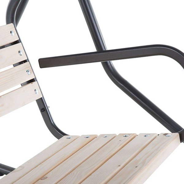 Balansoar de grădină negru/ din metal Toledo - Dajar-image-2