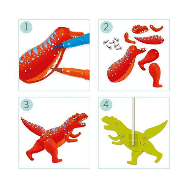 Set creativ de asamblare Djeco „Dinozauri”-image-1