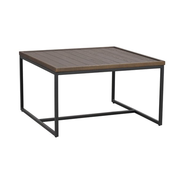 Măsuță de cafea maro închis cu blat din lemn de stejar ø 70 cm Deerfield – Rowico-image-2