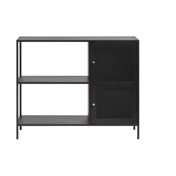 Bibliotecă neagră din metal 100x81 cm Malibu – Unique Furniture