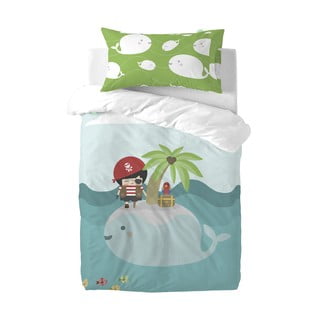 Lenjerie de pat din amestec de bumbac pentru copii Happynois Pirata, 120 x 100 cm