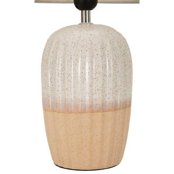 Veioză crem din ceramică cu abajur textil (înălțime 44 cm) Japandi – Mauro Ferretti-image-3