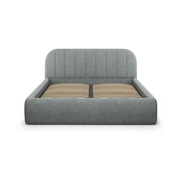 Pat matrimonial gri închis tapițat cu spațiu de depozitare cu somieră 200x200 cm Juno – Windsor & Co Sofas-image-4