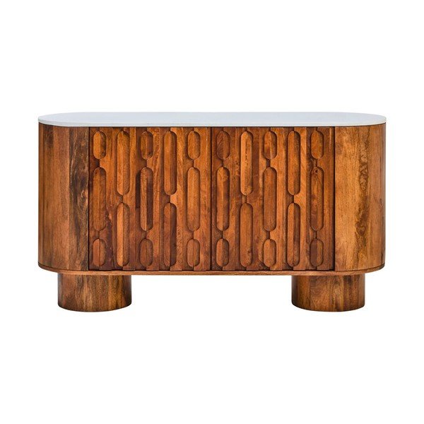 Comodă în culoare naturală din lemn de mango 140x75x45 cm Torcino – Premier Housewares-image-1
