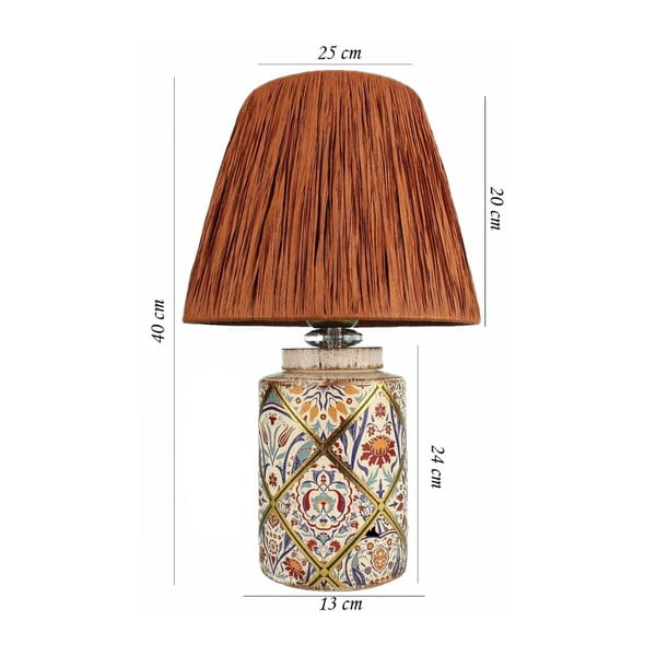 Veioză teracotă cu abajur din sfoară din hârtie (înălțime 40 cm) Alev – Opviq lights-image-3