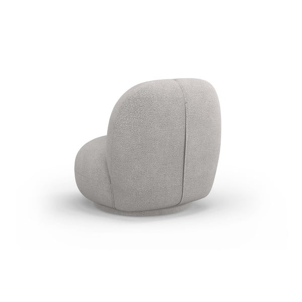 Fotoliu gri deschis cu tapițerie din stofă bouclé Chuck – Micadoni Home-image-3