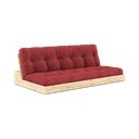 Canapea roșie extensibilă cu tapițerie din catifea reiată  196 cm Base – Karup Design