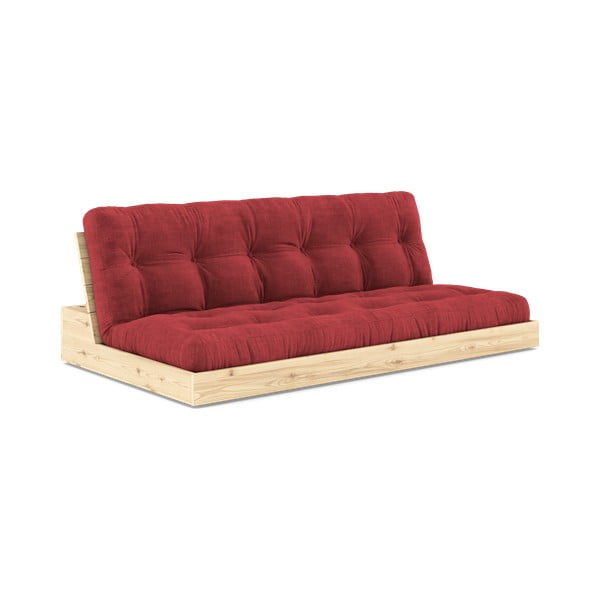 Canapea roșie extensibilă cu tapițerie din catifea reiată  196 cm Base – Karup Design