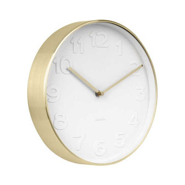 Ceas de perete Karlsson Stout, ⌀ 22 cm, detalii aurii-image-1