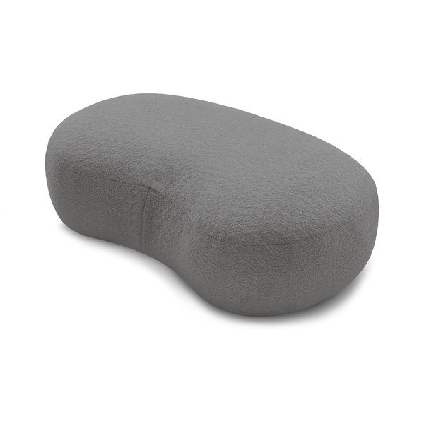 Puf din stofă bouclé gri deschis Saint-Germain – Bobochic Paris-image-4