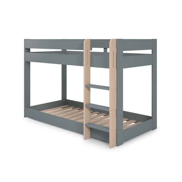 Pat pentru copii  verde prăfuit supraetajat cu somieră 90x190 cm Angel – Marckeric-image-2