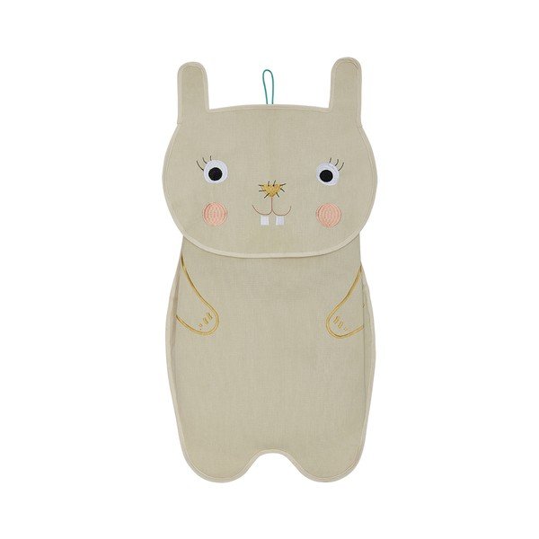 Organizator suspendat crem din material textil 40x1x82 cm Darling Rabbit – OYOY Mini