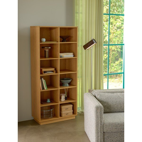 Bibliotecă în culoare naturală cu aspect de lemn de stejar 80x180x30 cm Disco – Hübsch-image-3