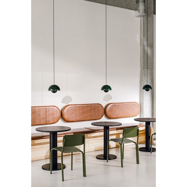 Masă de dining rotundă cu blat cu aspect de lemn de stejar ø 65 cm Sool – noo.ma-image-3