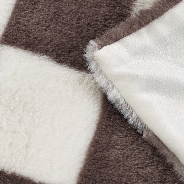 Pătură albă/maro închis 130x170 cm Cosy Soft Checkerboard – Catherine Lansfield-image-3