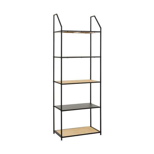 Etajeră neagră/în culoare naturală din metal 61x179x34 cm Depok – Premier Housewares