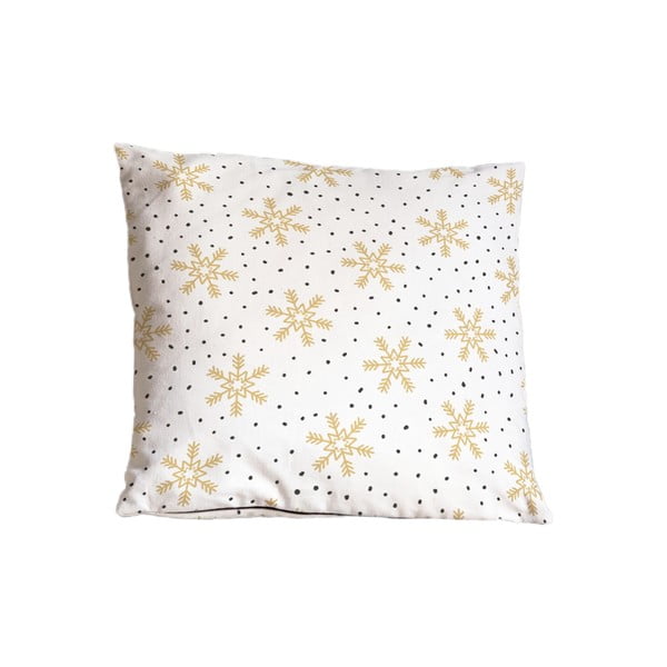 Pernă decorativă 45x45 cm  cu model de Crăciun Golden Snowflakes – Butter Kings