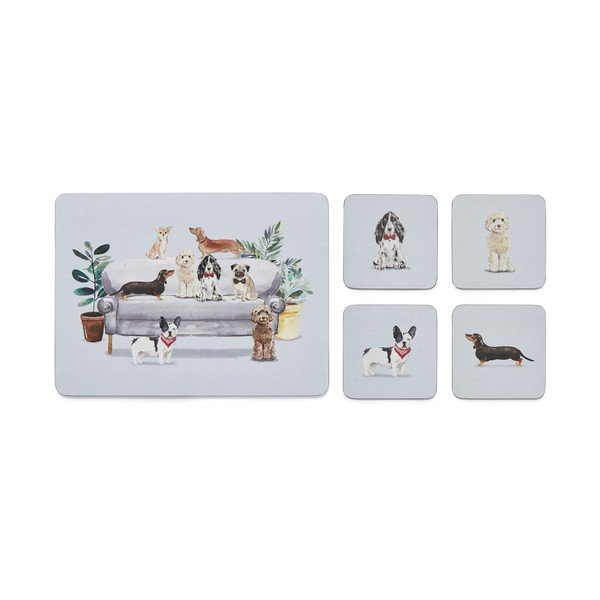 Set cu suporturi farfurii și coasters 8 buc. Curious Dogs – Cooksmart ®-image-3