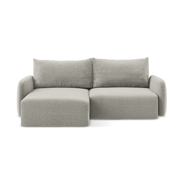 Colțar gri deschis extensibil/cu spațiu de depozitare (cu colț pe partea stângă) Kalena – Makamii