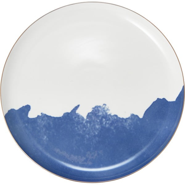 Set de 2 farfurii din porțelan Westwing Collection Rosie, ø 26 cm, albastru-alb