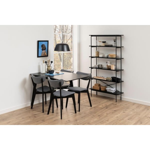 Etajeră neagră cu aspect de lemn de frasin 94x172 cm Angus – Actona-image-1