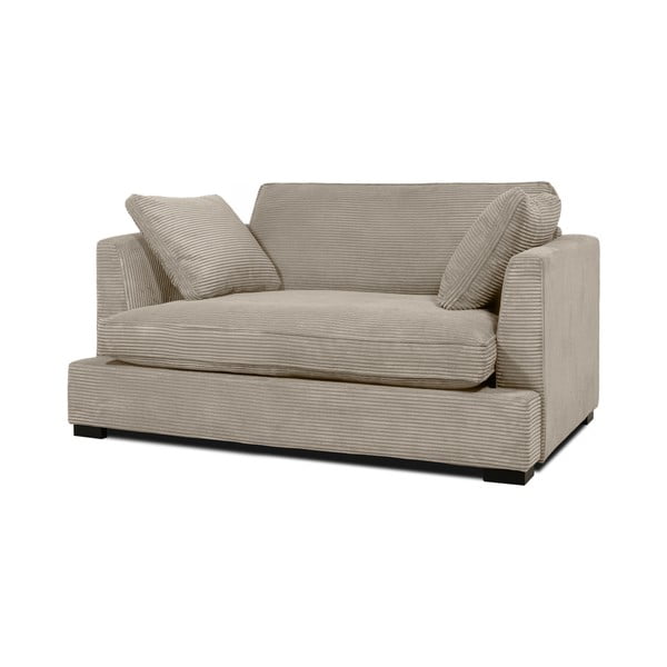 Canapea bej cu tapițerie din catifea reiată  132 cm Mobby – Scandic-image-2