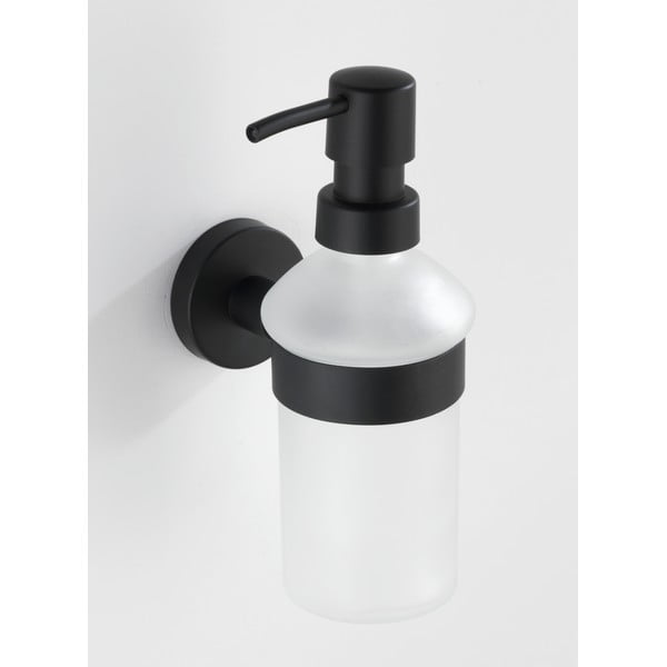 Dozator de săpun lichid negru mat de montat pe perete din sticlă 200 ml Bosio – Wenko-image-1