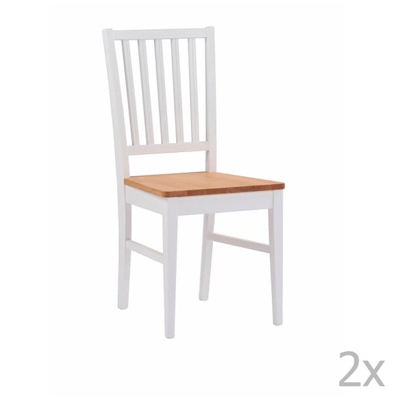 Set 2 scaune din lemn de stejar Folke  Filippa, alb