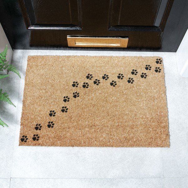 Covoraș de intrare din fibre de nucă de cocos 40x60 cm Paw Prints – Artsy Doormats-image-4