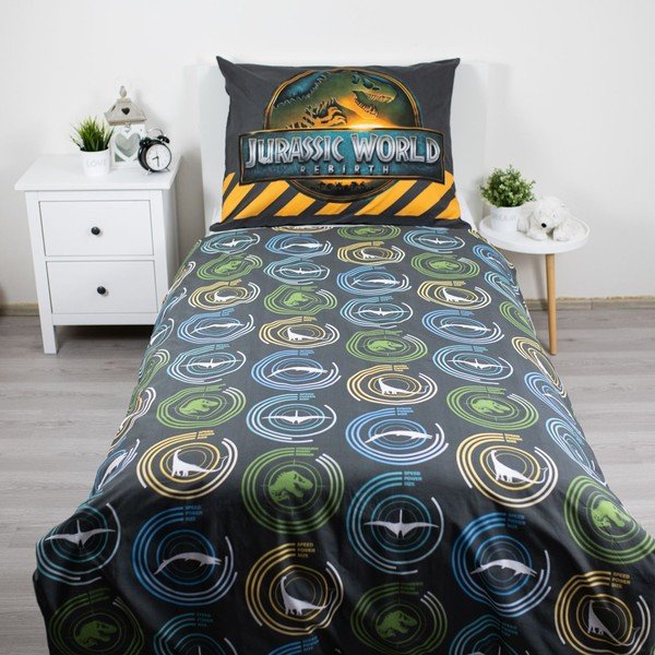 Lenjerie de pat pentru copii din bumbac pentru pat de o persoană 140x200 cm Jurassic World "T-Rex" – Jerry Fabrics-image-3