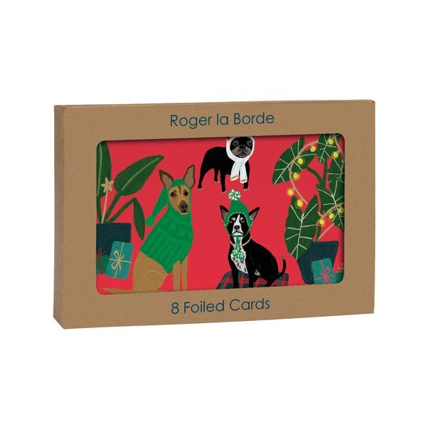 Felicitări 8 buc.  cu model de Crăciun Cat and Dog Palais  – Roger la Borde-image-2