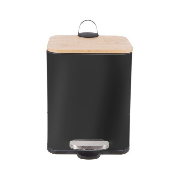 Coș de gunoi negru cu pedală din oțel inoxidabil 5 l Black – Orion-image-2